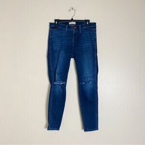Madewell 10” High Rise Skinny Jeans Ripped Knee Size 30